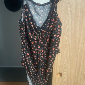 SHEIN Curve Black Floral Bodysuit